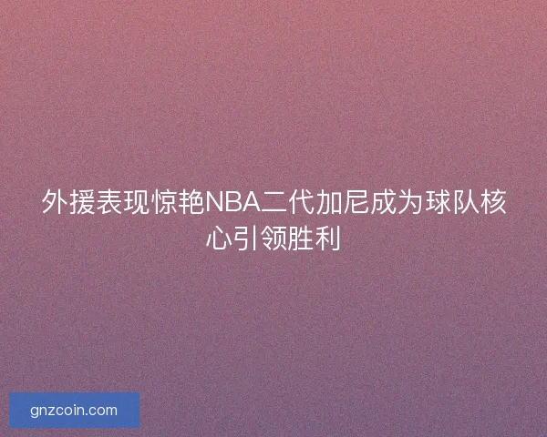 外援表现惊艳NBA二代加尼成为球队核心引领胜利