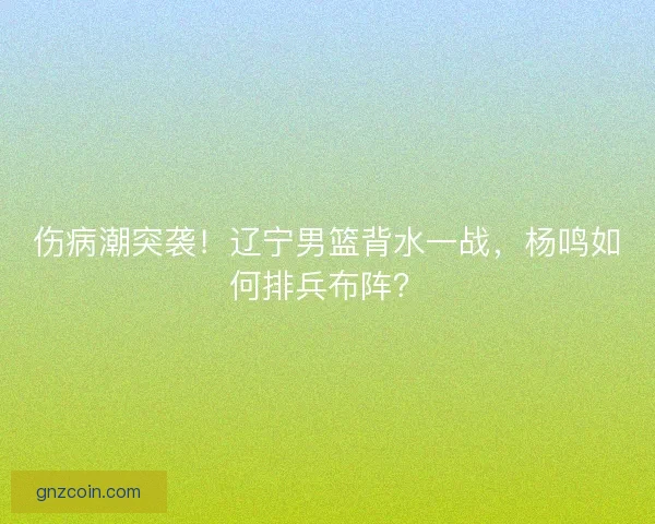 伤病潮突袭！辽宁男篮背水一战，杨鸣如何排兵布阵？