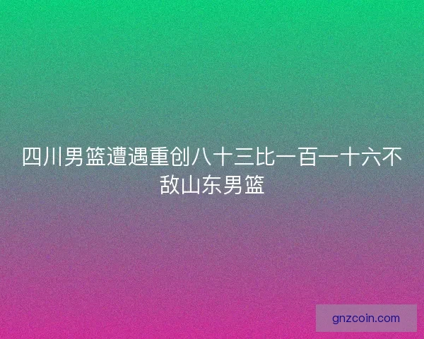 四川男篮遭遇重创八十三比一百一十六不敌山东男篮