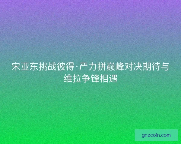 宋亚东挑战彼得·严力拼巅峰对决期待与维拉争锋相遇